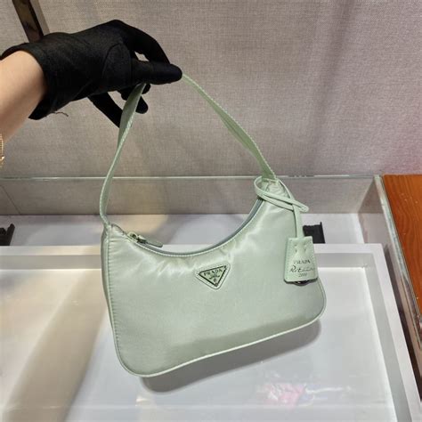 prada light green patent leather bag|Prada nylon shoulder bag price.